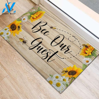Bee Our Guest Sunflower Summer Funny Indoor And Outdoor Doormat Warm House Gift Welcome Mat Birthday Gift For Friend Family 3