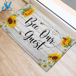 Bee Our Guest Sunflower Summer Funny Indoor And Outdoor Doormat Warm House Gift Welcome Mat Birthday Gift For Friend Family 1