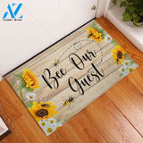 Personalized Name Family House Bee Our Guest Sunflower Summer Funny Indoor And Outdoor Doormat Warm House Gift Welcome Mat Birthday Gift For Friend Family 3