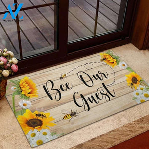 Personalized Name Family House Bee Our Guest Sunflower Summer Funny Indoor And Outdoor Doormat Warm House Gift Welcome Mat Birthday Gift For Friend Family 3