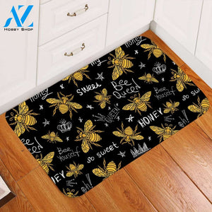 Bee Society Black Printed Doormat Home Decor