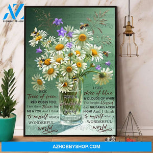 Bee What A Wonderful World Canvas And Poster, Wall Decor Visual Art