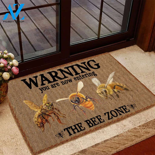Bee Zone Warning Doormat | Welcome Mat | House Warming Gift