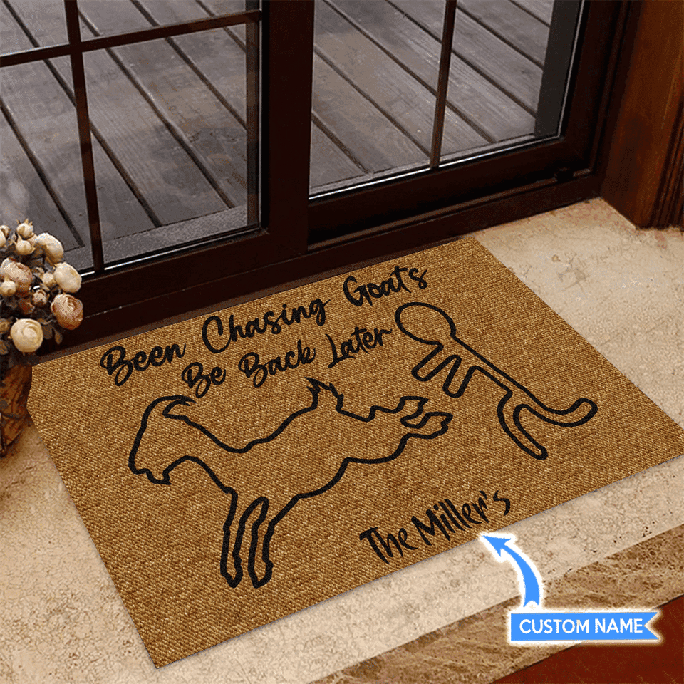 Been Chasing Goats Personalized Custom Name Doormat Welcome Mat