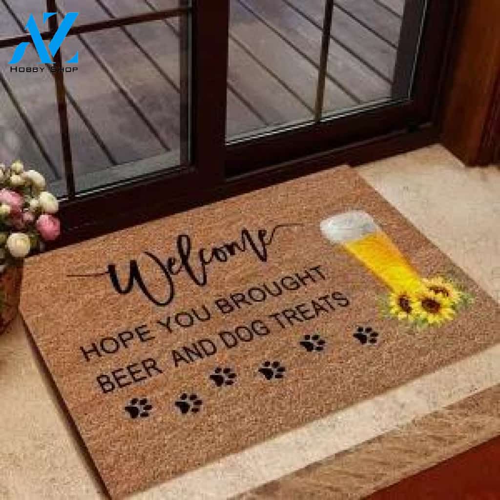 Beer And Dog Treats Doormat | Colorful | Size 8x27'' 24x36''
