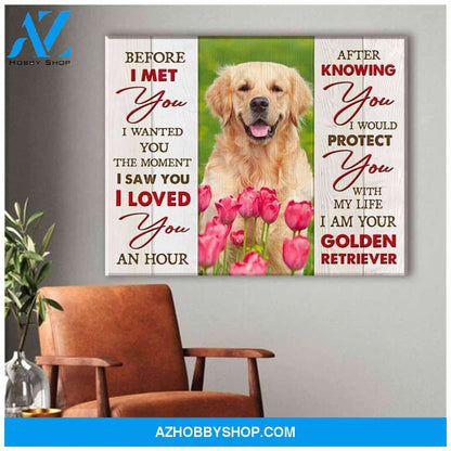 Before I Met You Golden Retriever Wall Art Canvas, Wall Decor Visual Art