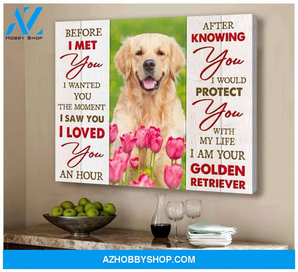 Before I Met You Golden Retriever Wall Art Canvas, Wall Decor Visual Art