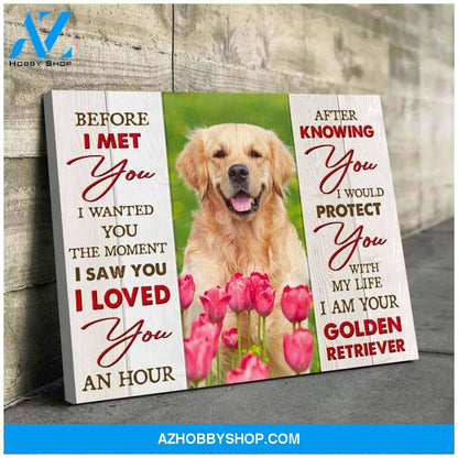 Before I Met You Golden Retriever Wall Art Canvas, Wall Decor Visual Art