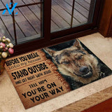 Before You Break Into My House - German Shepherd Dog Coir Pattern Print Doormat