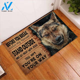 Before You Break Into My House - German Shepherd Dog Coir Pattern Print Doormat