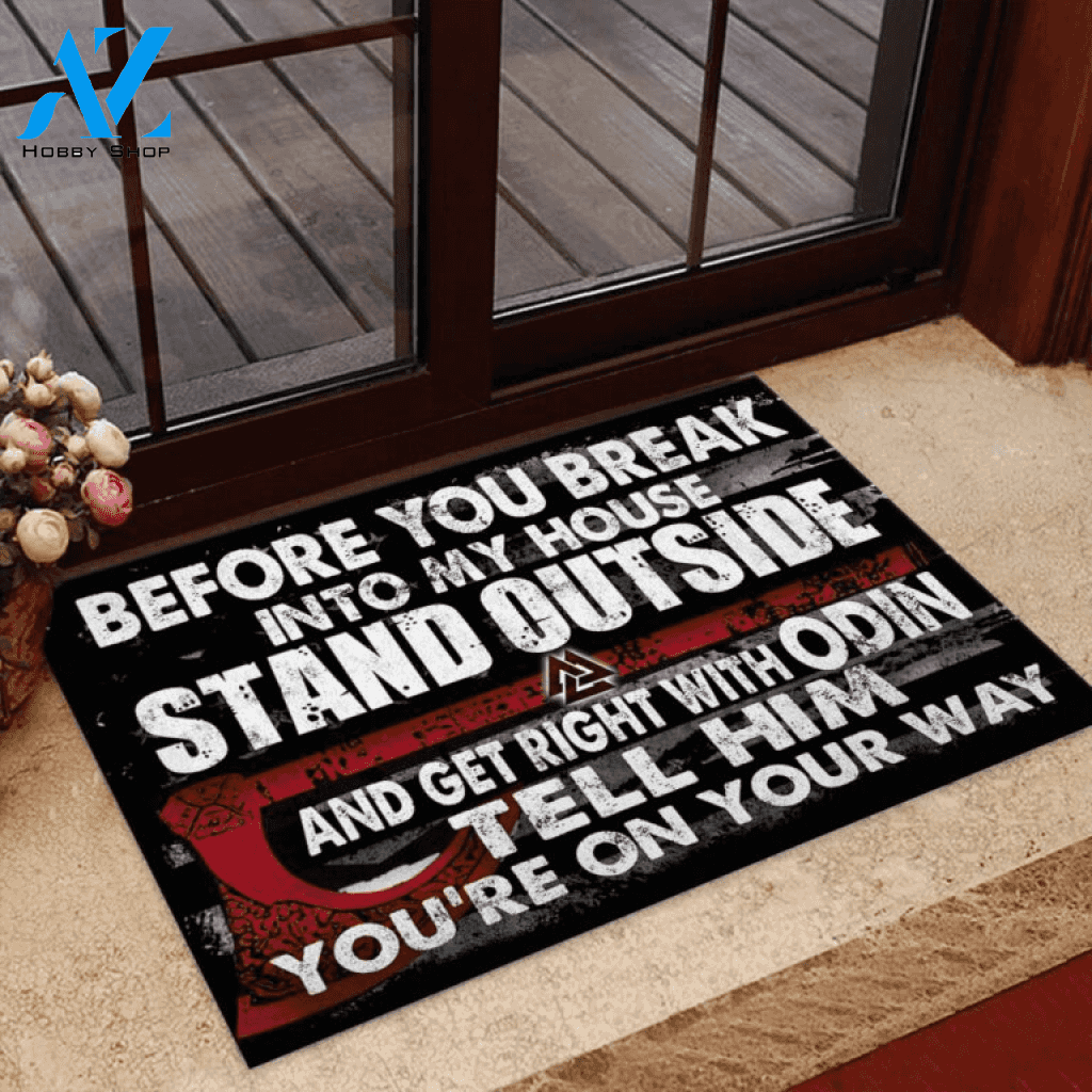 Before You Break Into My House Viking Doormat | Welcome Mat | House Warming Gift