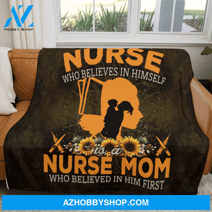 Behind Every Nurse Is A Nurse Mom Blanket Gift For Mom Birthday Gift Home Decor Bedding Couch Sofa Soft and Comfy Cozy
