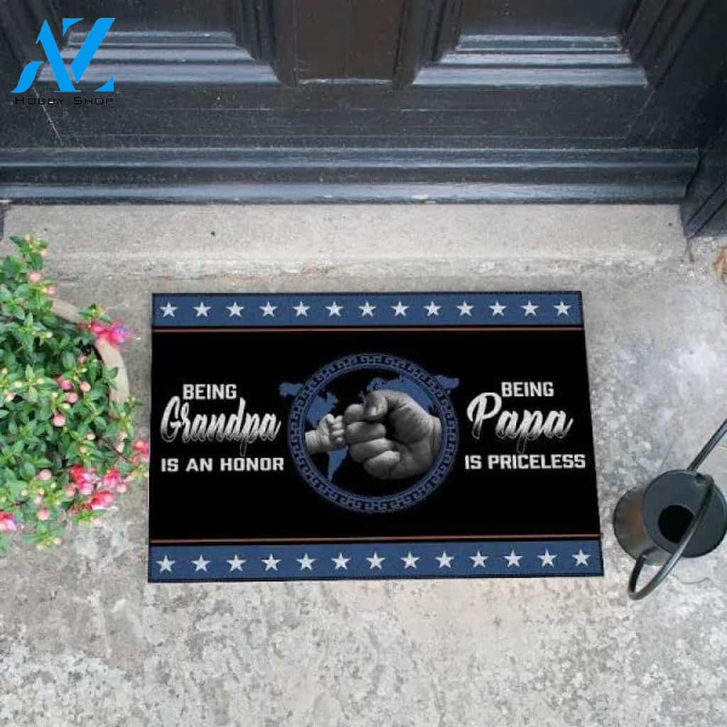 Being Grandpa Is An Honor, Being Papa Is Priceless Doormat Welcome Mat Housewarming Gift Home Decor Funny Doormat Gift Idea For Grandpa