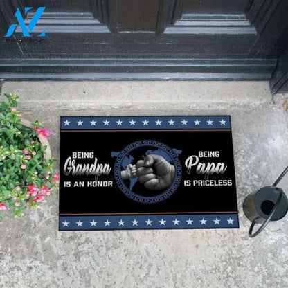 Being Grandpa Is An Honor, Being Papa Is Priceless Doormat Welcome Mat Housewarming Gift Home Decor Funny Doormat Gift Idea For Grandpa