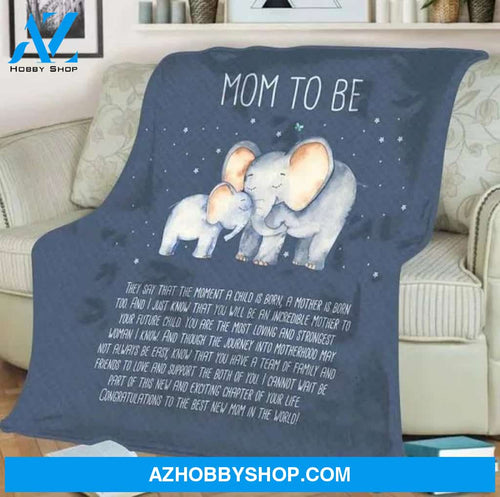 BeKingArt Family Personalized Elephant Gift for Mom to Be You Are The Strongest Woman Sherpa Fleece Blanket