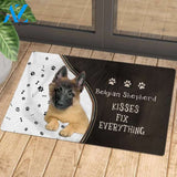 Belgian Shepherd Doormat, Kisses Fix Everything Doormat, Dog Welcome Mat, Funny Welcome Mats for Dogs Lovers