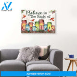 Believe In The Magic Of Christmas Cardinal Canvas Wall Art