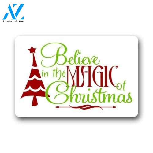 Believe In The Magic Of Christmas Doormat Indoor And Outdoor Mat Entrance Rug Sweet Home Decor Housewarming Gift Gift Friend Family Christmas Holiday