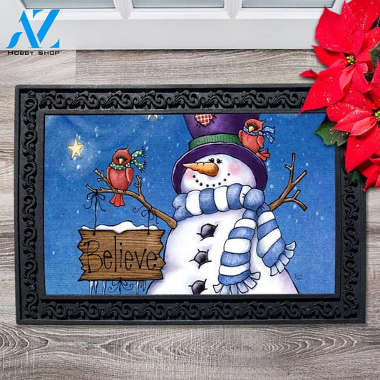 Believe Snowman Doormat - 18" x 30"