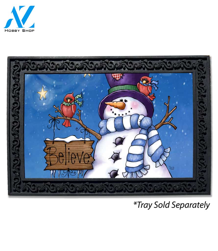 Believe Snowman Doormat - 18" x 30"