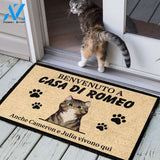 Benvenuto A Casa Di Romeo Italian - Funny Personalized Cat Doormat 