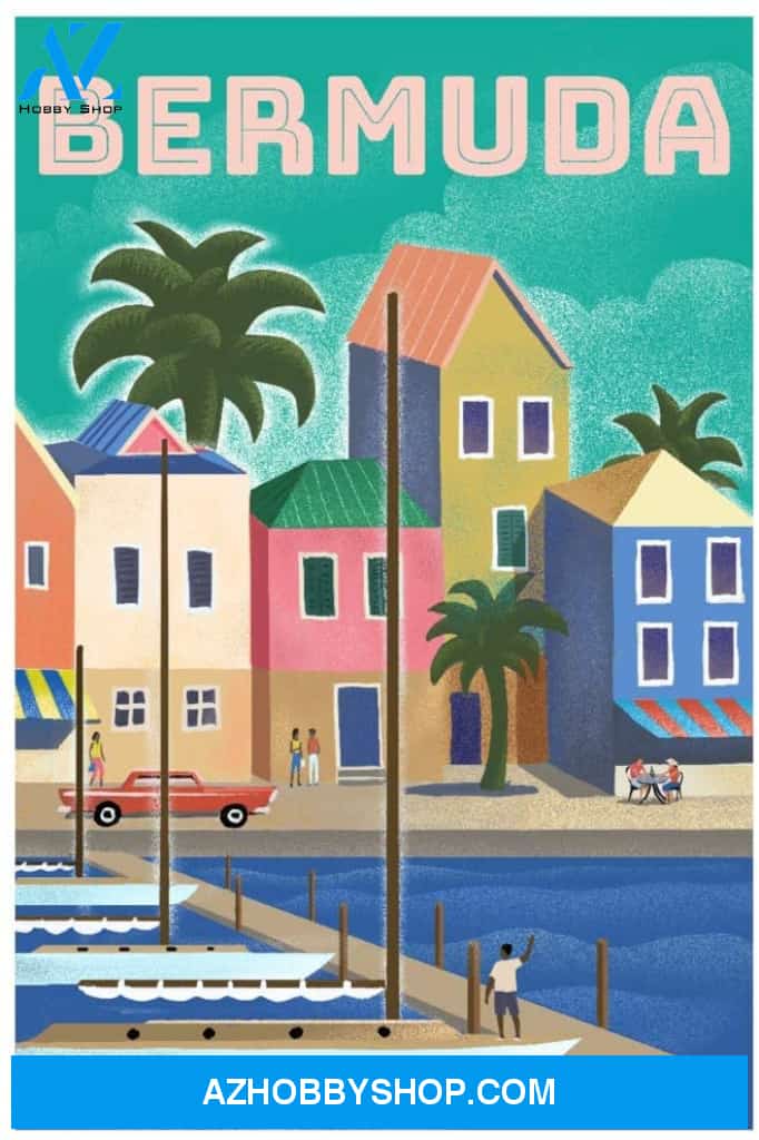 Bermuda Waterside Dock Lithograph