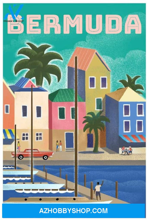 Bermuda Waterside Dock Lithograph