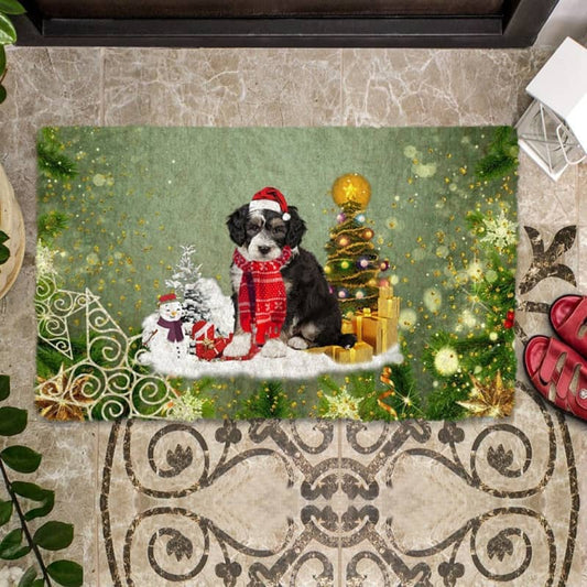Bernedoodle Merry Christmas Doormat
