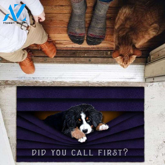 Bernese Mountain Dog Did You Call First Doormat | Welcome Mat | House Warming Gift