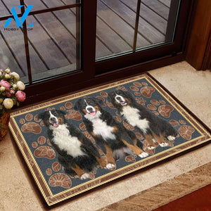 Bernese Mountain Dog Flower Paw - Dog Doormat | Welcome Mat | House Warming Gift