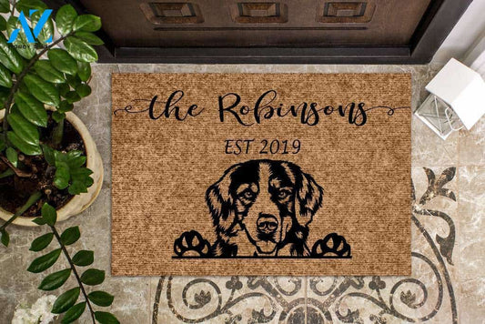 Bernese Mountain Dog Funny Dog Custom Name & Year Doormat | Welcome Mat | House Warming Gift
