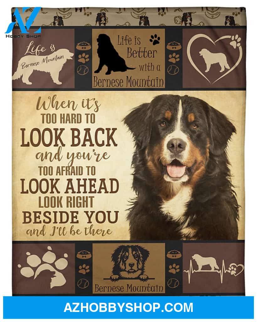 Bernese Mountain Dog Look Right Beside You Fleece Blanket