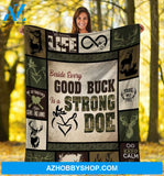 Beside Every Good Buck Is A Strong Doe Hunting Fleece Blanket Gift For Hunting Lover Birthday Gift Home Decor Bedding Couch Sofa Soft and Comfy Cozy