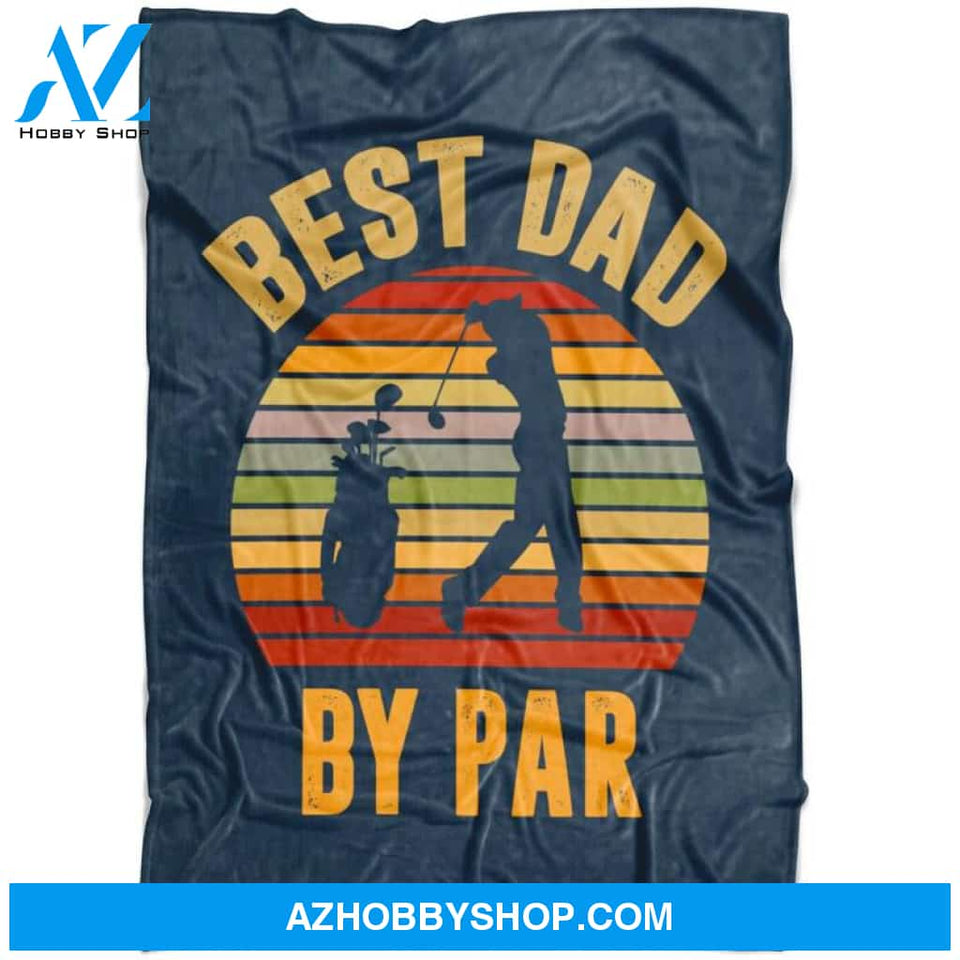 Best Dad By Par Vintage Sunset Blanket