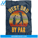Best Dad By Par Vintage Sunset Blanket