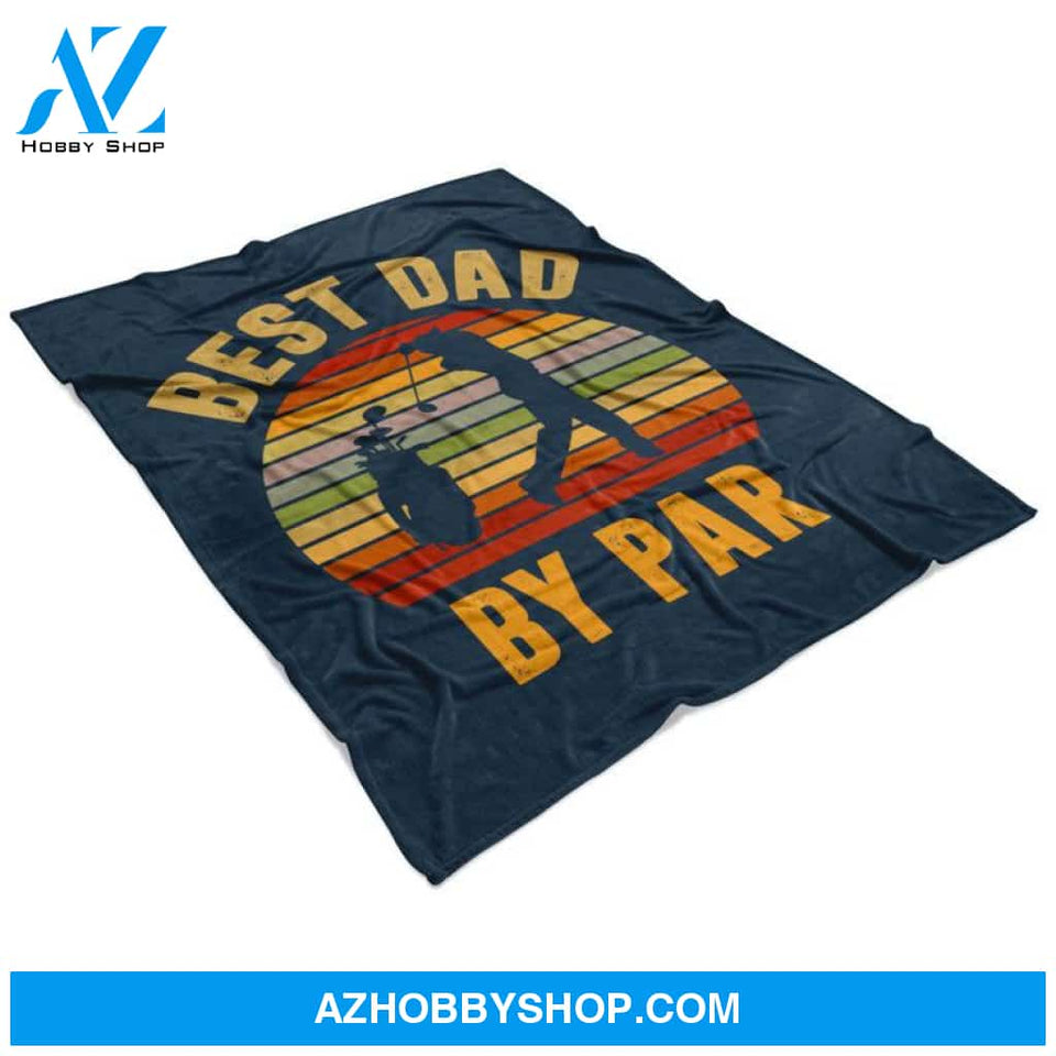 Best Dad By Par Vintage Sunset Blanket