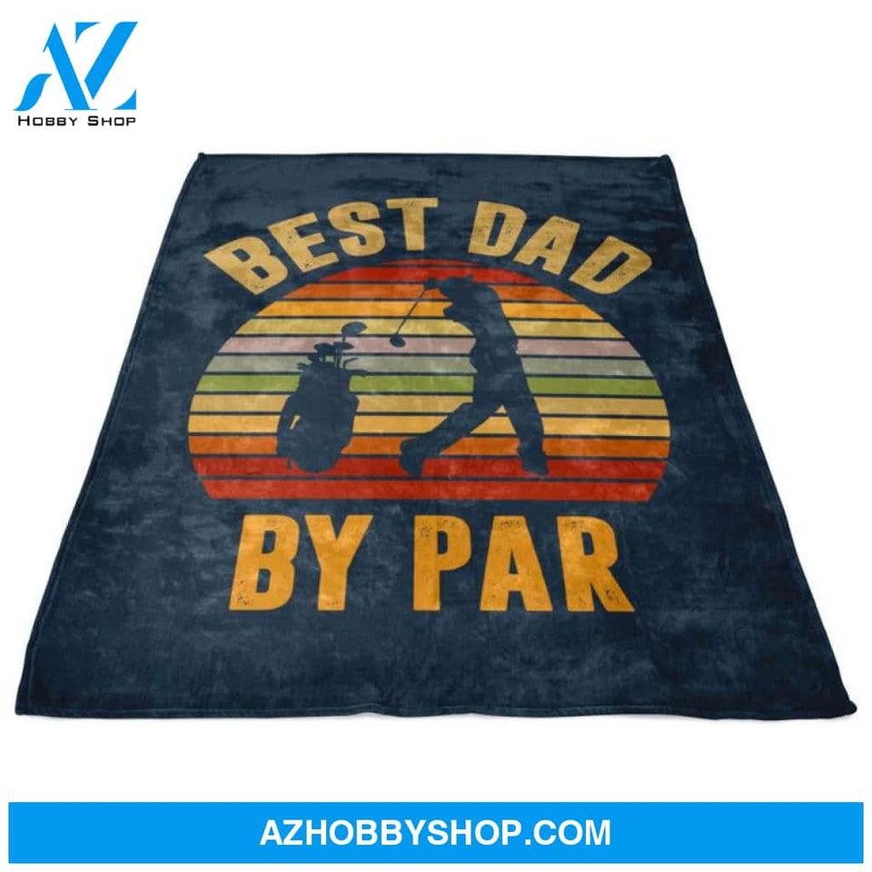 Best Dad By Par Vintage Sunset Blanket