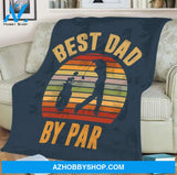 Best Dad By Par Vintage Sunset Blanket