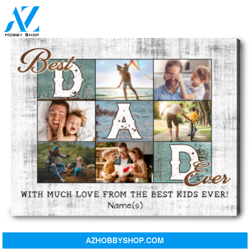 Best Dad Ever Father's Day Photo Personalized Wall Art Fathers Day Gifts For Dad