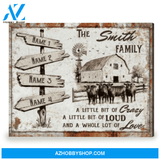 Best Family Gift Names Sign Farmhouse Wall Decor Personalized Canvas Print