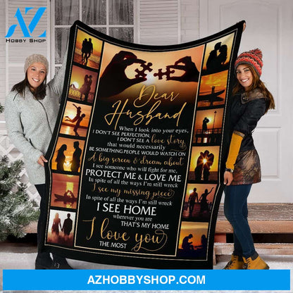Best Gift Dear Husband Fleece Blanket