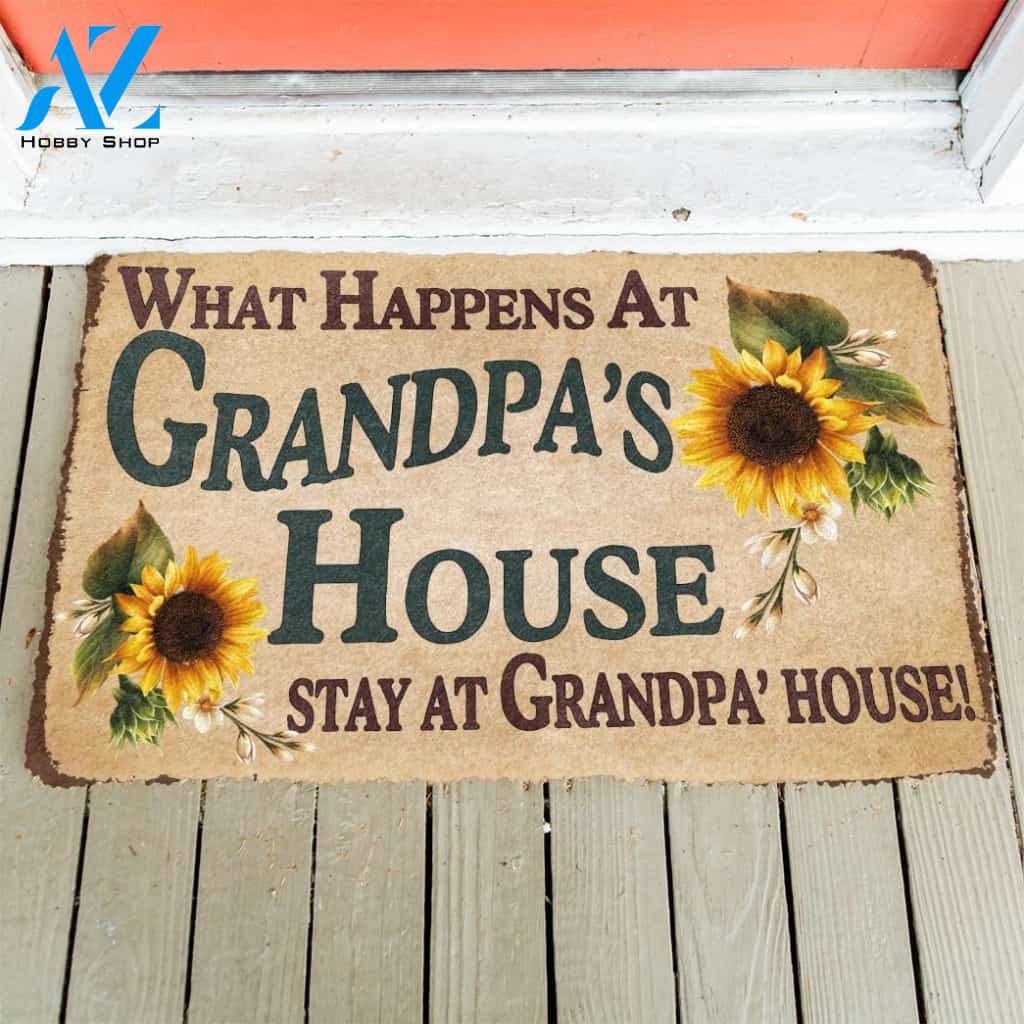 [Best Gift For Father's Day] 3D Happy Fathers Day Gift To My Grandpa Custom Doormat | Welcome Mat | House Warming Gift