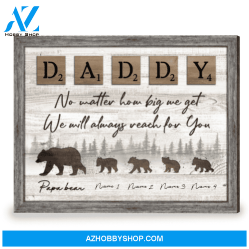 Best Gift For Father's Day Personalized Gift For Dad Papa Bear Canvas Print