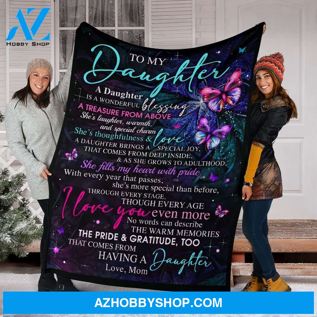 Best Gift Letter To My Daughter Fleece Blanket