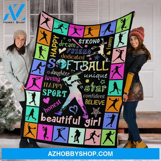 Best Gift Softball Fleece Blanket