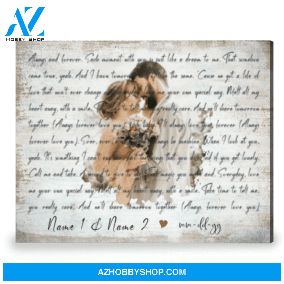 Best Lyrics Song Gift With Custom Photo Gift For Anniversary Canvas Print