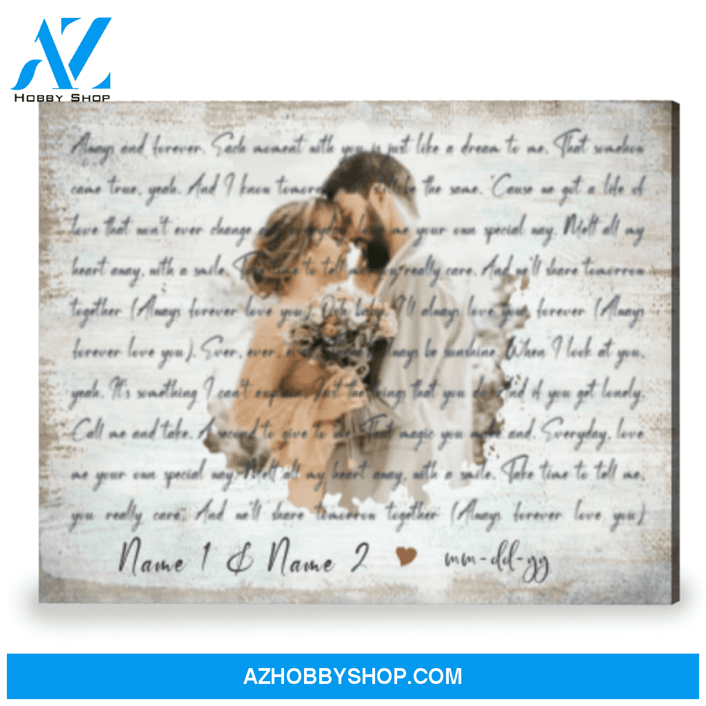 Best Lyrics Song Gift With Custom Photo Gift For Anniversary Canvas Print