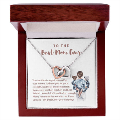 Best Mom Ever Interlocking Hearts Necklace