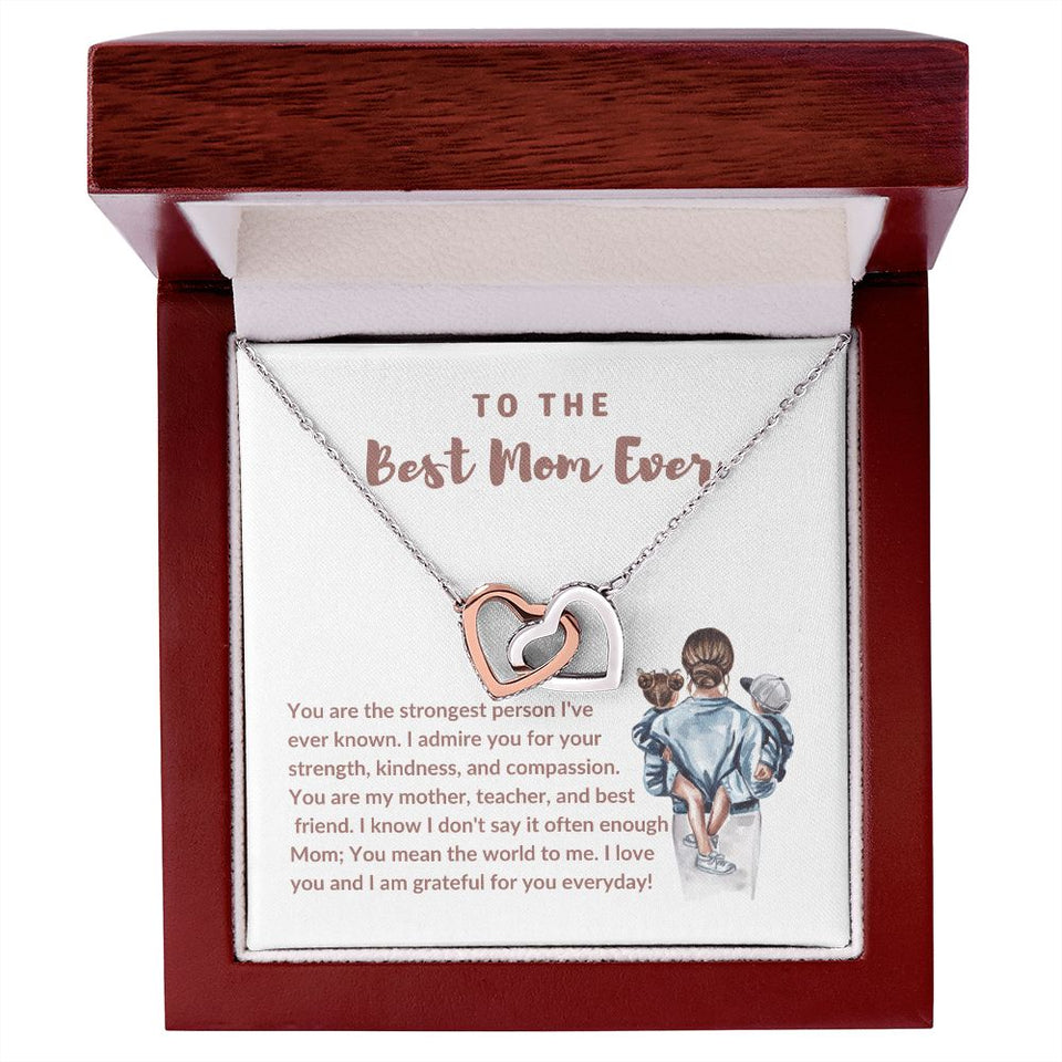 Best Mom Ever Interlocking Hearts Necklace