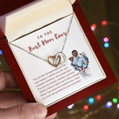 Best Mom Ever Interlocking Hearts Necklace